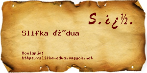 Slifka Édua névjegykártya